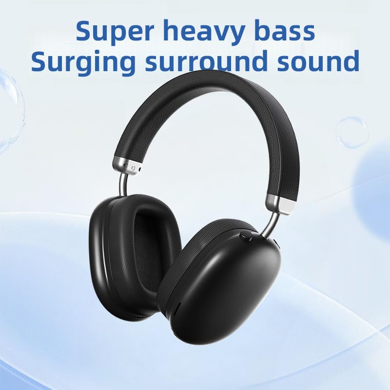 BT1638 Over-Ear Wireless Headphones, Premium Padded Headband, Champagne USB-C Charging, Bluetooth Headphones， Long Endurance Flight of up to 40 Hours，Fashionable and Colorful (Black) - color: Black