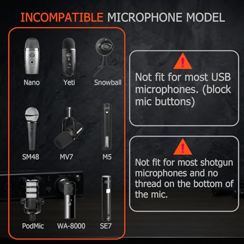 Microphone Shock Mount, Metal Universal Mic Holder Spider Recording Mic Shockmount Stand Compatible with Many Condenser Mics for Samson Superlux MXL990 770 Tempo 2006 etc. (MX22-H)