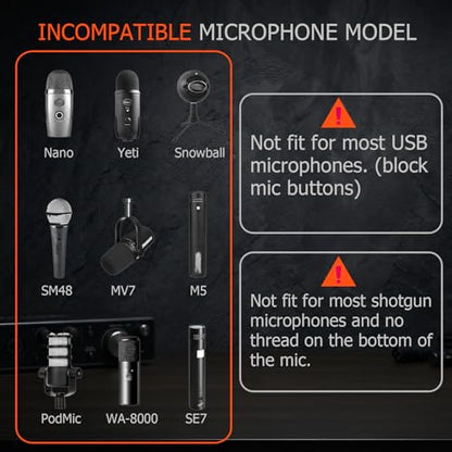 Microphone Shock Mount, Metal Universal Mic Holder Spider Recording Mic Shockmount Stand Compatible with Many Condenser Mics for Samson Superlux MXL990 770 Tempo 2006 etc. (MX22-H)