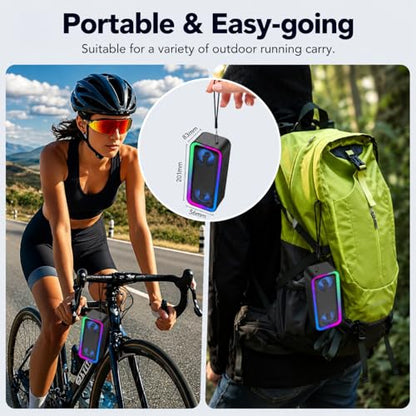 IKT Portable Bluetooth Speaker, 20W HD Sound, IPX7 Waterproof, Wireless, Big Sound and Deep Bass, TWS Pairing, 30Hrs of Playtime, for Home/Party/Outdoor/Beach, Birthday Gifts for Men Women - Black