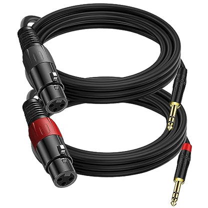 LanSenSu XLR to 1/4 TRS Stereo Adapter - XLR Female to 1/4 Inch (6.35mm) Stereo Balanced Microphone Audio Converter Adapter Cable 2Pack (6.6ft) - size: 6.35mm to XLR Female-6.6ft