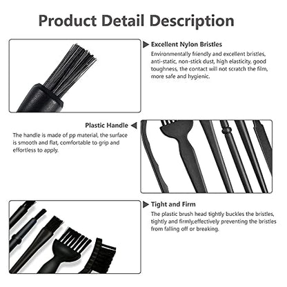 Keyboard Brush,6 in 1 Multi-Purpose Portable Plastic Handle Nylon Anti Static Brush Kit Fit for MacBook Laptop,Phone,Computer Keyboard,Machine,Car Interior Detailing,PP Handle,Razor Cleaning Brush