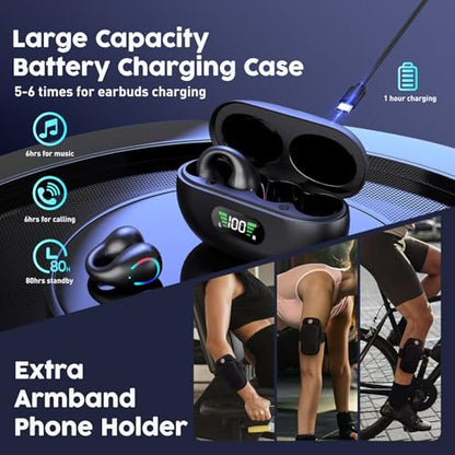 Ultra Open Ear Earbuds Bluetooth 5.3 + Armband Phone Holder