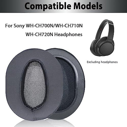 WH-CH710N Replacement Earpads Ear Cushions, Ear Pads for Sony WH-CH700N, WH-CH710N, WH-CH720N Headphones, Ear Cushions with Soft Ice Silk, Ear Comfort Memory Foam (Black) | Softer Ice Silk Fabric & High-Density Memory Foam Earpads for Sony Headphones - co
