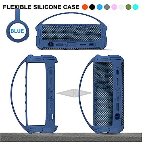 JCHPINE Silicone Cover Case for JBL Flip 6 Portable Bluetooth Speaker - color: Blue Cover