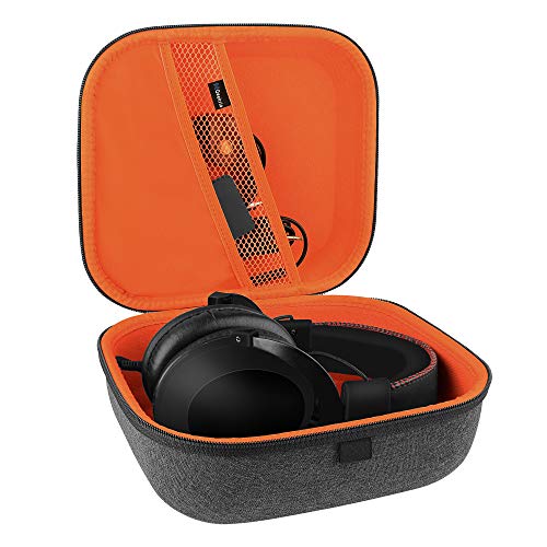 Geekria Shield Headphones Case Compatible with Hyperx Cloud III, Cloud II, Cloud Stinger Core and More, Replacement Hard Shell Travel Carrying Bag with Cable Storage (Dark Grey)