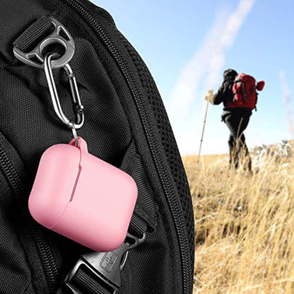 for AirPods 2nd/1st Case Silicone Cover, Pink | Compatible with Apple AirPods 2nd/1st (2019/2016) Generation with Keychain & Cleaner Kit, Wireless Charging Compatible - color: E1-Pink