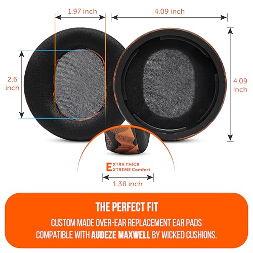 WC Freeze Maxwell Gen 1 - Cooling Gel Earpads for Audeze Maxwell 1 | Made by Wicked Cushions | Elevate Comfort, Durability, Thickness & Sound Isolation for Gaming | Kinetic Wave - color: Kinetic Wave