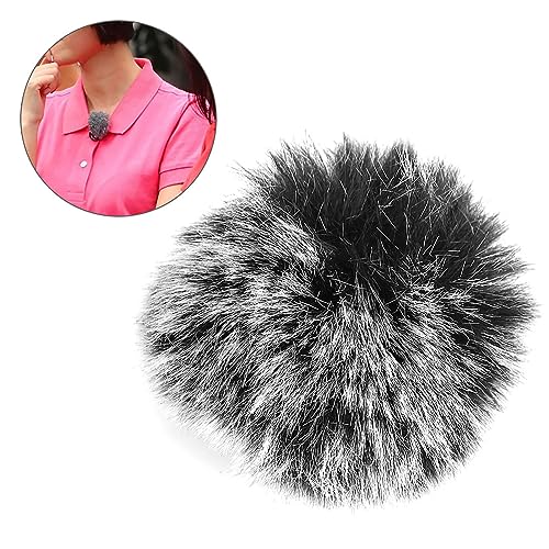 Dioche Outdoor Microphone Windscreen Muff, Microphone Windscreen Black Microphone Furry Cover Windscreen Windshield Muff Fur Furry Windscreen Muff for Wm6/WM8/M1
