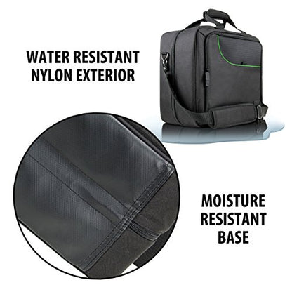 USA Gear Audio Mixer Case Fits RODECaster Pro II, Pro & Duo, GoXLR, & more Podcast Equipment - Podcast DJ Travel Bag with Customizable Interior, Scratch-Resistant Interior, Shoulder Strap (Green) - color: Green