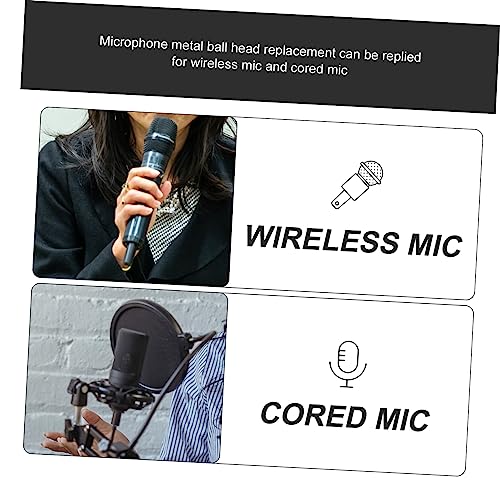 Microphone Metal Ball Head Replacement Part for Wireless Mics Pop Filter Sponge Mesh Cover