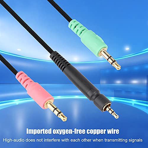 Gaming Headphone Cable, 3.5mm Audio Cable, 4.3ft Headphone Replacement Cable Compatible with Sennheiser G4ME ONE PC 373D PC37X GSP350 500 600 Aux Cord Wire (Phone Version) (Pack of 2) - size: PC version (Pack of 2)