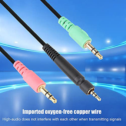 Gaming Headphone Cable, 3.5mm Audio Cable, 4.3ft Headphone Replacement Cable Compatible with Sennheiser G4ME ONE PC 373D PC37X GSP350 500 600 Aux Cord Wire (Phone Version) (Pack of 2) - size: PC version (Pack of 2)