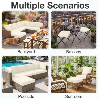 Waterproof Outdoor Cushion Covers, Stretch Patio Slipcovers | UV Resistant Coating, Stretch Fabric, Waterproof Protection, Replacement Covers, Fits Patio Furniture Cushions (4 Pieces) - color: Beige, size: 4PCS
