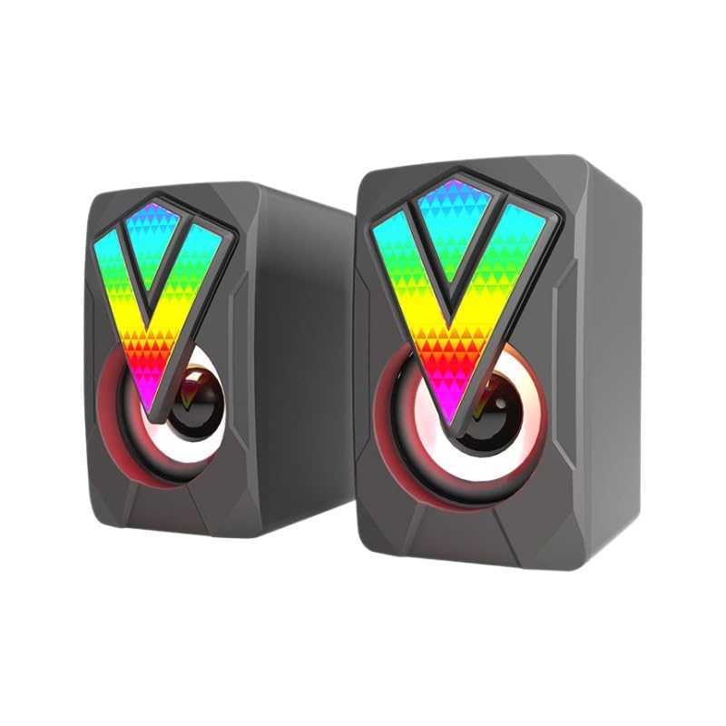 2 Piece Set Computer Subwoofer, Computer Speakers for Desktop Pc, USB-Powered with Volume Control for Desktop or Laptop PC, Compact Size, Headphone Jack, Portable, Plug-N-Play
