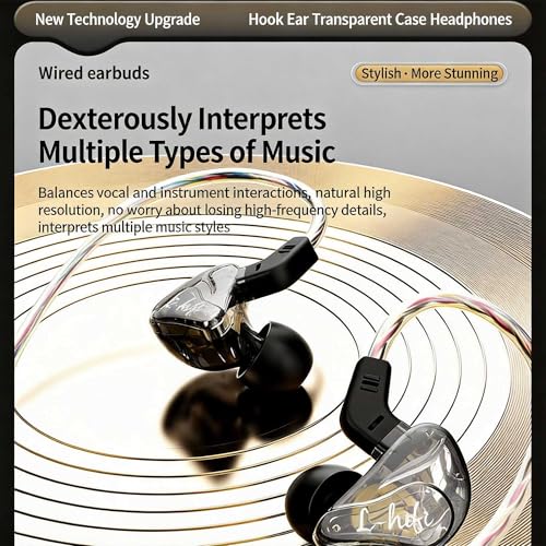【2026 new Model】 HiFi in Ear Cool Earbuds - Professional Soundproofing Earplugs - Clear Sound, Low Bass, (USB-C) - color: Black, size: 1 Pack-USB-C