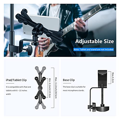 Neewer 6-11 inches Adjustable Music Mic Microphone Stand Tablet Mount with 360 Degree Swivel Holder for Apple iPad Pro Air Mini Google Nexus Samsung Galaxy - style: NW-105
