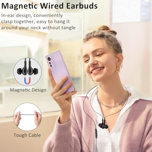 USB C Wired Earbuds Compatible with Apple iPhone 17 16 Plus 15 Pro Max 16e USB C Headphones for Samsung Galaxy S25 FE Edge S24 S23 S22 Ultra Earphones Wired Type C for Pixel 10 9 Oneplus 12