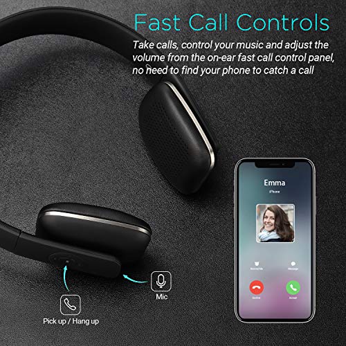 August EP636 Wireless Bluetooth On-Ear Headphones, Black - color: Black