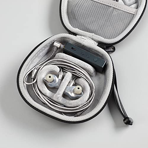 Hard Portable Protective Shell Skin Carrying Case for in-Ear Earphone Bag Decoding Headphone Amplifier Storage Box Cover (Black) - color: Black