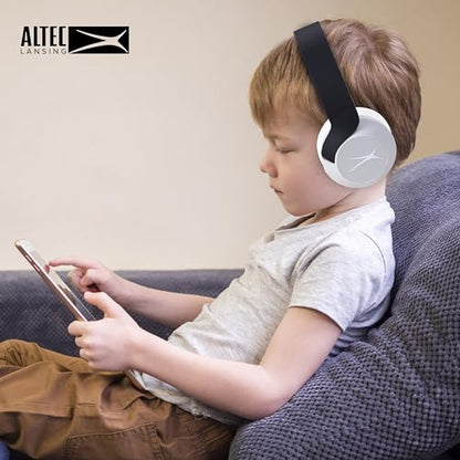 Altec Lansing Kid Safe Noise Cancelling Wireless Headphones 15H Battery, 85dB Volume Limit, Foldable Design Powerful Sound, Active Noise Cancellation Perfect for Kids Ages 7+ - color: Blackout Lavender
