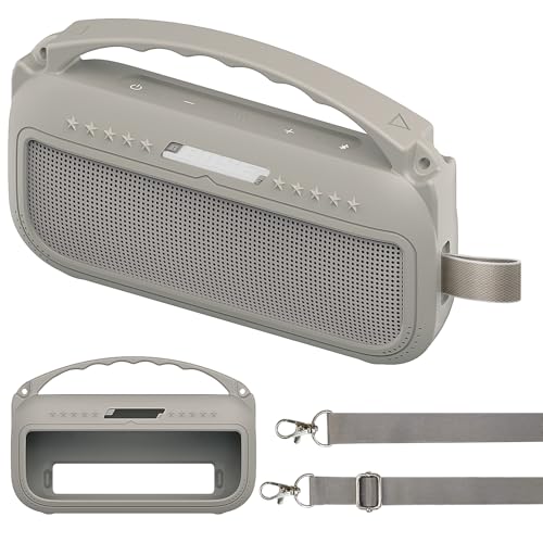 JCHPINE Silicone Cover Case for Bose SoundLink Flex Speaker 2nd Gen | Accessories Compatible with Bose SoundLink Flex 2, Protective Case with Shoulder Strap (Sandstone) - color: Sandstone