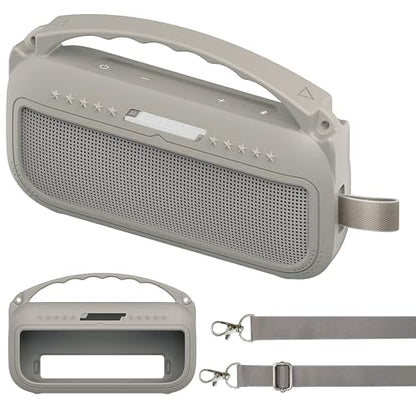 JCHPINE Silicone Cover Case for Bose SoundLink Flex Speaker 2nd Gen | Accessories Compatible with Bose SoundLink Flex 2, Protective Case with Shoulder Strap (Sandstone) - color: Sandstone