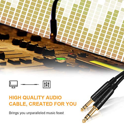 CableCreation 1/4 Inch 6.35mm TRS Balanced Stereo Instrument Guitar Cable | Pro Grade Quarter inch 1/4'' TRS Male to Male Audio Cable for Bass,Keyboard,AMP,Speaker,Mixer,Studio,Speaker/Receiver,6~50ft - size: 50 Feet