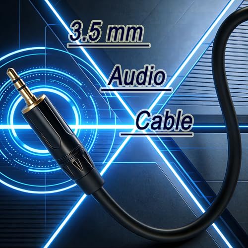 Male to Male 3.5 mm Audio Cable with Gold-Plated Aux Cord for Headphones, Car,loptop， TV, iPhone ， Stereo Speaker & More (Black, 3 FT) - size: 3 FT