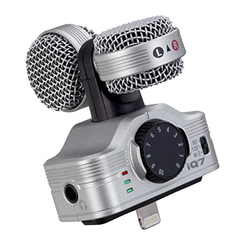 Zoom iQ7 iOS Lighting Microphone for Music, Video & Interview Recording on iPhone & iPad with Rotatable Capsule - style: iQ7