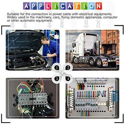 Glarks 315Pcs Quick Splice 2.8mm 4.8mm 6.3mm Male and Female Wire Spade Connector Wire Crimp Terminal Block with Insulating Sleeve Assortment Kit - style: 315Pcs Silver Spade Connector