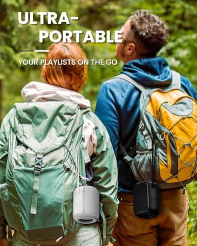 NOTABRICK Bluetooth Speakers, 15W Portable Speakers Bluetooth Wireless V5.0 with Stereo Sound, Active Extra Bass, IPX6 Waterproof Shower Speaker, Double Pairing, for Party, Home Theater, Game Theater