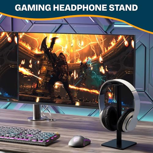 Headphone Stand, U-Shaped Universal Headset Holder, Anti-Slip Base, Black