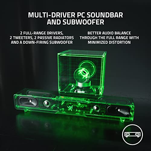 Razer Leviathan V2, Multi-Driver PC Gaming Soundbar w/Subwoofer, Black - color: Black, size: V2