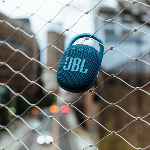 JBL Clip 4 - Portable Mini Bluetooth Speaker, big audio and punchy bass, integrated carabiner, IP67 waterproof and dustproof, 10 hours of playtime, speaker for home, outdoor and travel (Blue) - color: Blue