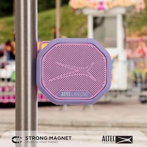 Altec Lansing HYDRATREK Magnetic Bluetooth Speaker, Waterproof IP67, Portable Speaker, True Wireless Pairing, USB-C Quick Charge, 3.7V 400mAh Battery, Voice Assistant, Perfect for Any Adventure - color: Purply Pink