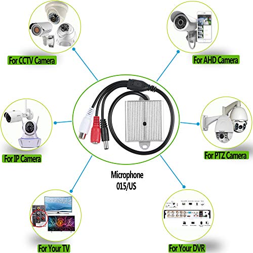 CCTV Microphone Audio Outdoor Security Gift RCA Tiny Surveillance Mic DVR High Sensitive Preamp Amplified Pickup Device External Camera Sound Waterproof Best Metal Case