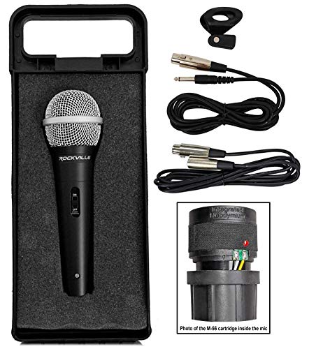 Rockville SPGN158 15" DJ PA Speaker Pair Bundle with RPM47 Powered Mixer | 1600W Peak / 400W RMS Each, 8-Ohm, Bluetooth/USB, 2 RMC-XLR Microphones, 2 Tripod Stands, SpeakOn Cables, 7-Items