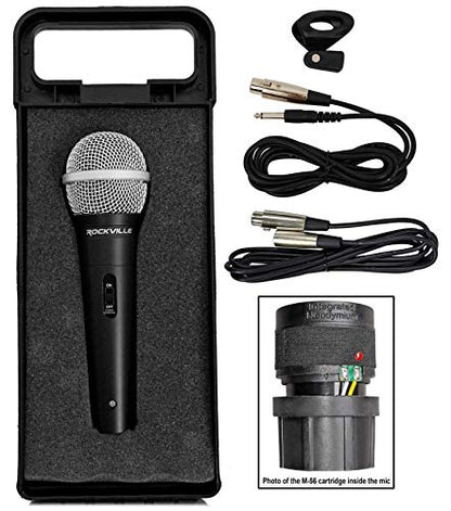 Rockville RockMix 4 Channel USB Recording Mixer Bundle with 2 RMC-XLR Mics | +48V Phantom Power, 48kHz/16-Bit, 2-Band EQ, XLR/TRS Combo Inputs, 3.5mm Aux, Bus Powered, 2 XLR Cables, Streaming, 3-Items