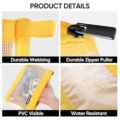 TICONN Tool Pouch, 1680D Oxford Small Tool Bag, Tool Pouches with Zipper, Clear Utility Bag Zipper Pouch for Tool Organizers and Storage (3PK Combo) - size: Clear, 3 Pack Combo
