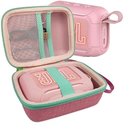 Silicone Cover and Hard Carrying Case for JBL Go 5 Bluetooth Speaker | Protective Cases for Go 5 Speaker Accessories, Scratch-Resistant and Drop-Proof Cover (Pink) - color: Pink
