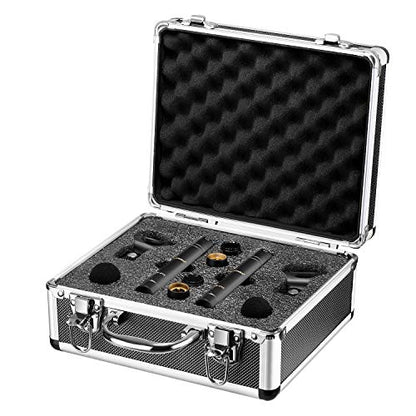 NEEWER 2-Pack Pencil Stick Condenser Mic w Interchangeable Omni Cardioid | With Super Cardioid Capsules, Foam Windscreens, Mic Clip, and Carrying Case, for Acoustic Woodwind Instruments