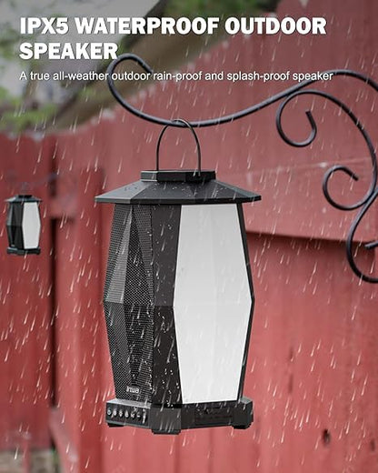INGA Outdoor Speaker, Bluetooth Wireless Speaker with Lights, Sync up to 100 Speakers, IPX5 Waterproof, 25W, 2 Packs, Portable for Outdoors/Patio/Porch/Pool
