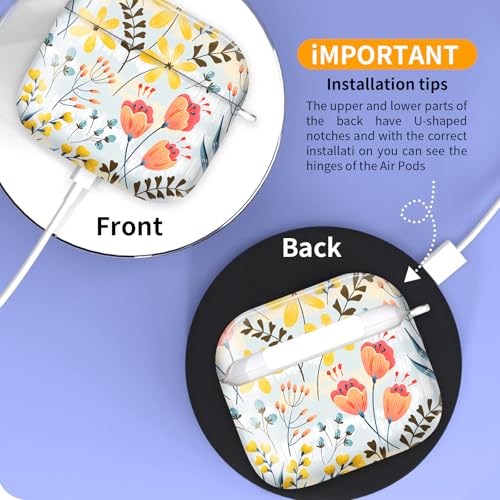 Compatible with AirPods 4th Generation Case 2024, Shockproof Cover with Golden Buckle for Women & Girls, Protective Anti-Drop Design(Cute Flower Leaf) - color: Cute Flower leaf