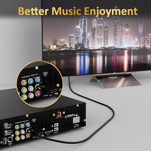 Kxable Subwoofer Cable RCA to RCA Audio Cable 50FT, Digital Coaxial Audio Cable, Premium S/PDIF RCA Cord for Home Theater, HDTV, Subwoofer, Hi-Fi System, Amplifier, Tinned Copper, Double Shielded - size: 50 FT
