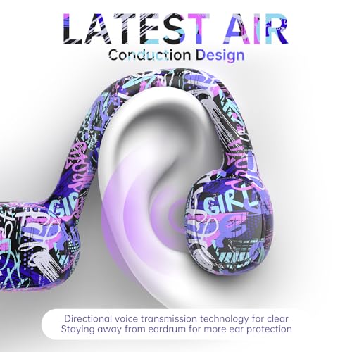 Mehomeli Kids Headphones, Bluetooth 5.2 Air Conduction Open Ear Headphones, 85dB Volume Limiting, Stereo Sound with Mic, IPX5 Waterproof, 20H Playtime, Perfect for School and Outdoor-Deep Blue - color: Deep Blue