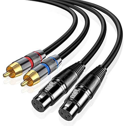 Tiierzon Dual XLR to RCA Cable 5Ft,Heavy Duty Dual XLR Female to Dual RCA HiFi Stereo Audio Connection Microphone Interconnect Cable (5Ft) - size: 5Ft