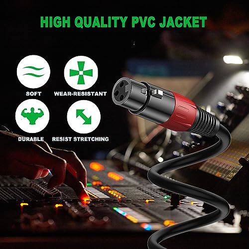 LanSenSu XLR 3 Pin to 5 Pin Female Audio Cable, for Microphone DMX Stage Light Turnaround (2Pack) - style: XLR 3 Pin to XLR 5 Pin(1Set )-11.8INCH