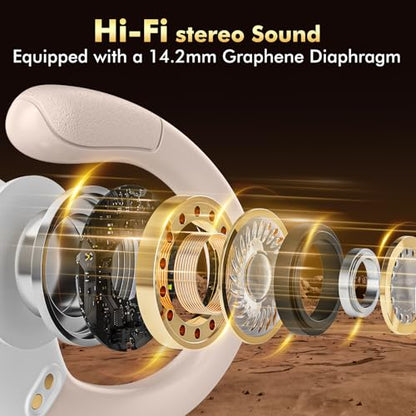 HAOYUYAN Wireless Earbuds, Sports Bluetooth Headphones, 80Hrs Playtime Ear Buds with LED Power Display, Noise Canceling Headset, IPX7 Waterproof Earphones for Workout/Running (Camel) - color: Camel