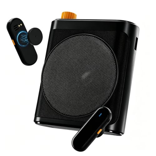 Tearstone Voice Amplifier for Teachers with Wireless Magnetic Lavalier Microphone, Bluetooth Portable Rechargeable Speaker, 2 Mics for Classroom, Meetings, Speeches (Crow Balck) - color: Black